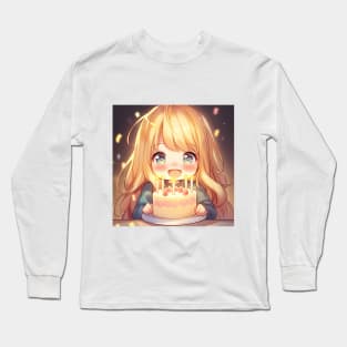 chibi girl birthday Long Sleeve T-Shirt